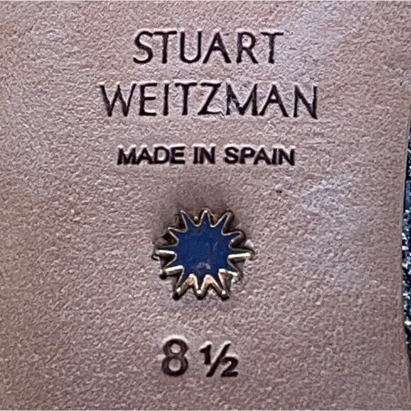 Stuart Weitzman Glitter Grey Pointed Toe Slingback Strap Stiletto Heels Sz 8.5 - Picture 6 of 9